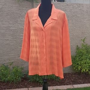 Apparenza Orange Sheer Blouse